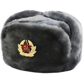 Russian Hat, Ushanka Soviet Army Air force Fur Military - L
